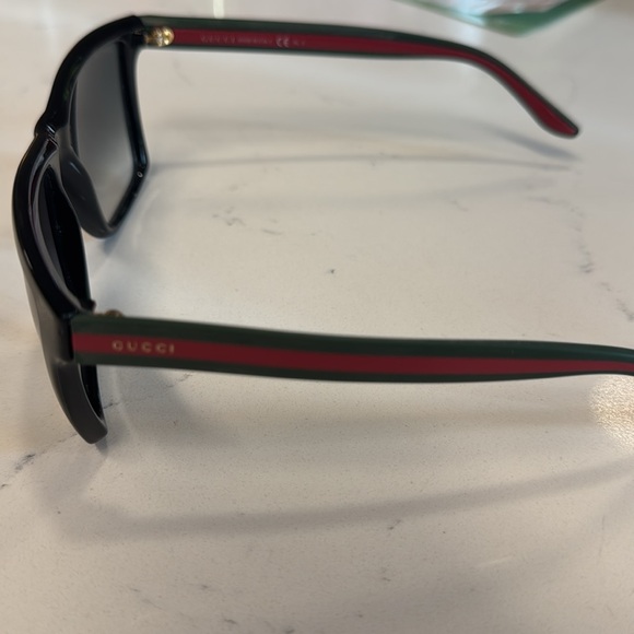 Gucci rectangle wayfarer sunglasses red green stripe GG 3535/s - Picture 6 of 9